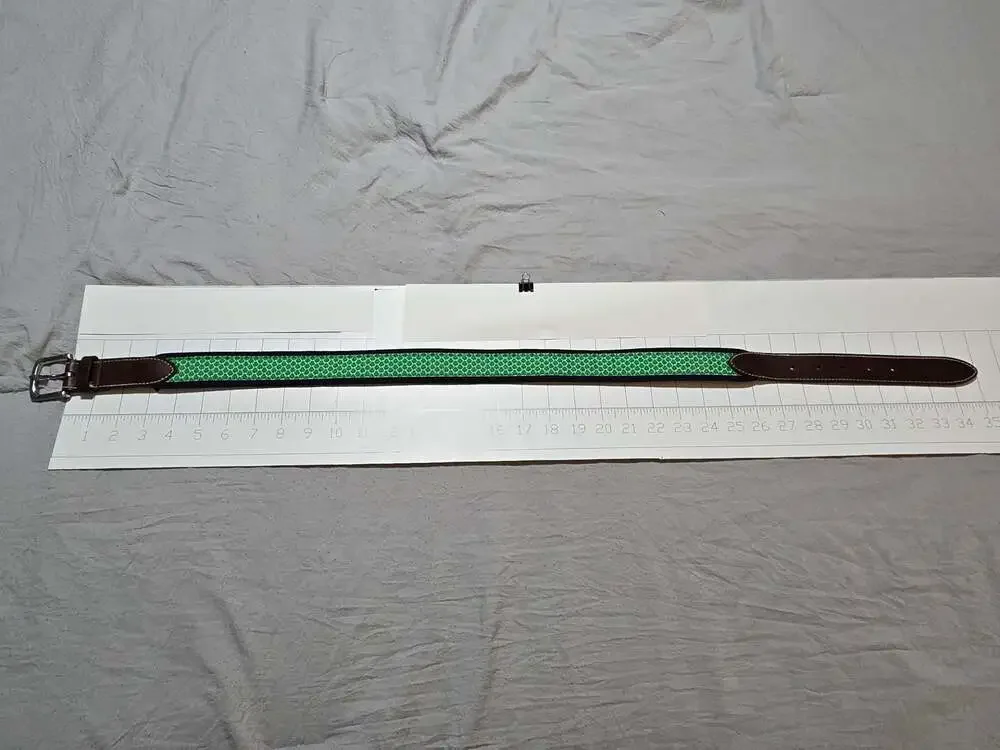 Vineyard Vines St. Patrick's Day Clover/Shamrock Green Leather Golf Ribbon Belt